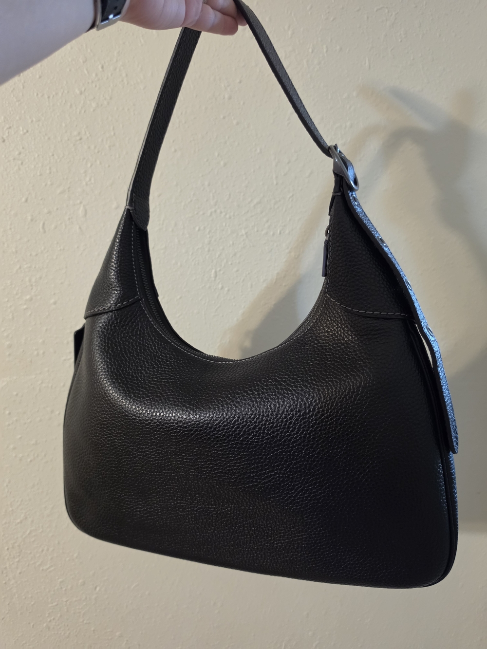 Coach Black Pebbled Leather Hobo Shoulder Bag Ella - Picture 2 of 4